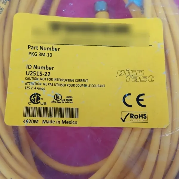 Turck Pkg 3m-10 Cable 3 Pines Hembra Picofast