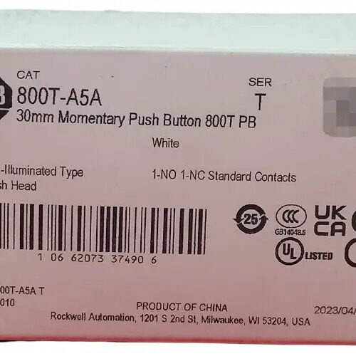 800t-a5a Allen-bradley Boton Pulsador Blanco 1no-1nc_