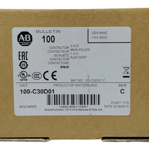 Allen Bradley 100-c30d01 Contactor 30a Trifasico