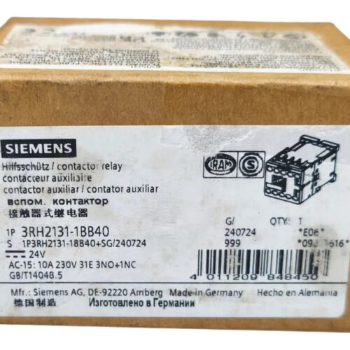 3rh2131-1bb40 Siemens Contactor Aux 3na-1nc B-24vdc