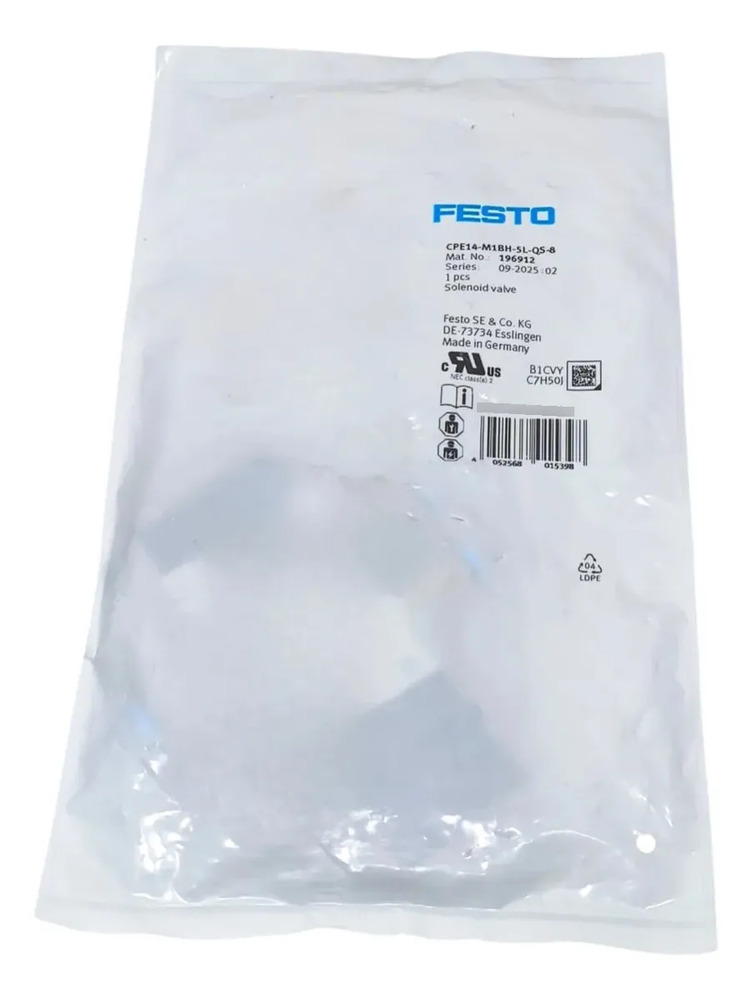 Festo 196912 Cpe14-m1bh-5l-qs-8 Solenoid Valve 24vdc