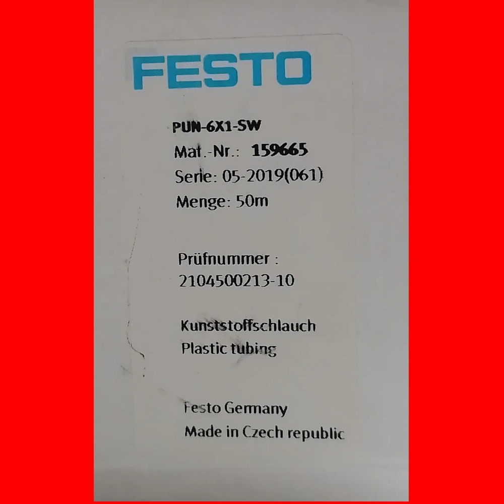 Manguera Festo Pun-6x1-sw 159665 Negro - Imagen 2