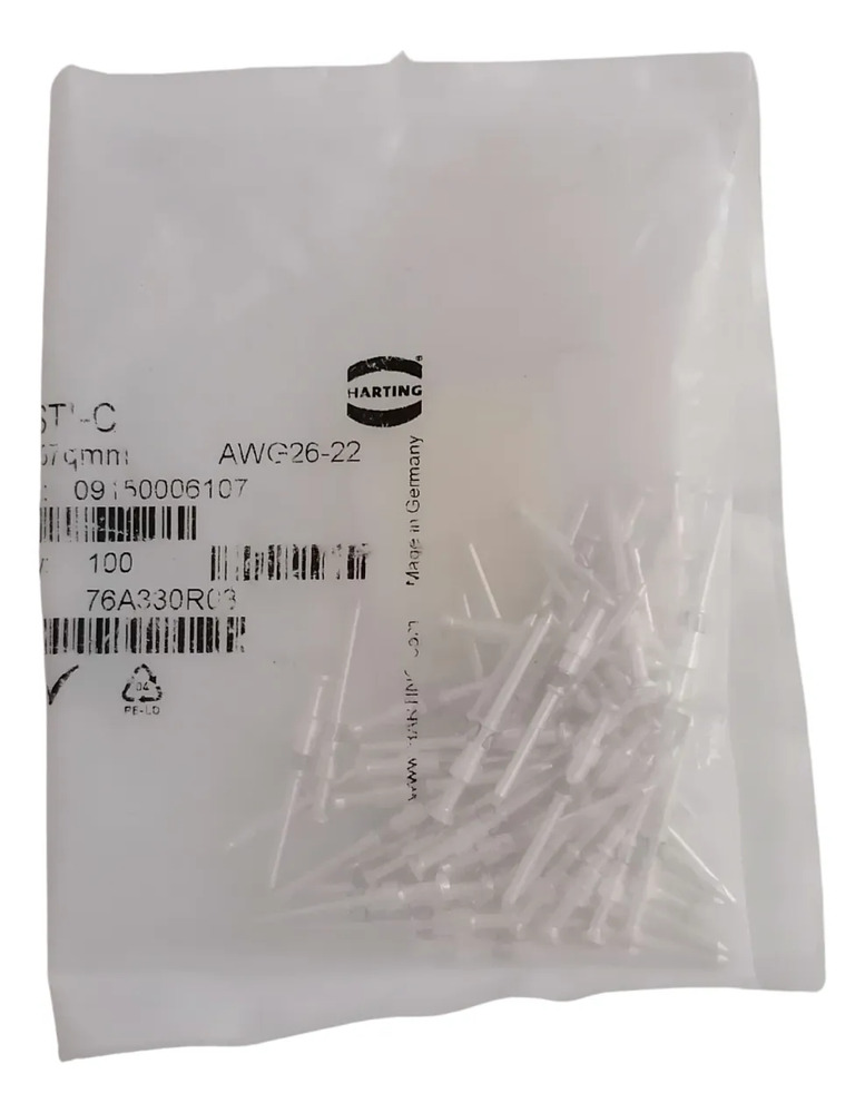 Harting Awg26-22 Pines Macho Para Conector Industrial 60 Pz