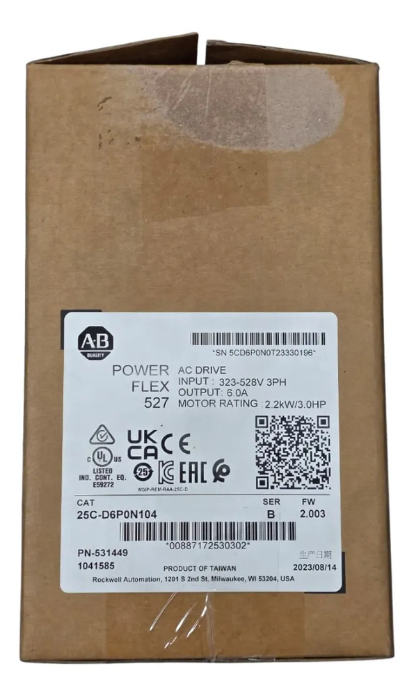 Allen-bradley 25c-d6p0n104 Powerflex 527 Drive 2.2kw 3hp
