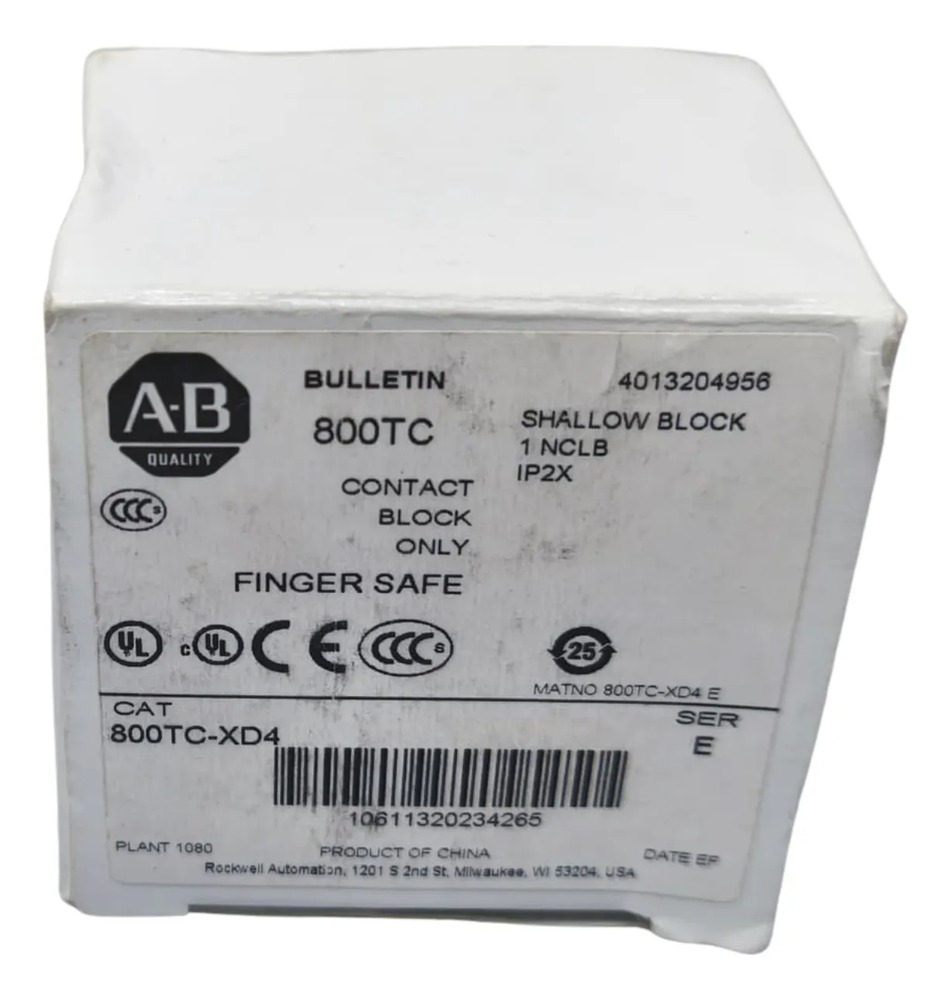 800t-xd4 Allen-bradley Block De Contacto 1nc Negro