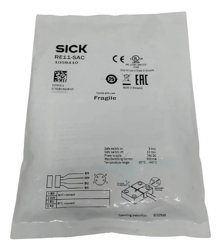 Sick Re11-sac Interruptor De Seguridadmagnético Sin Contacto Amarillo