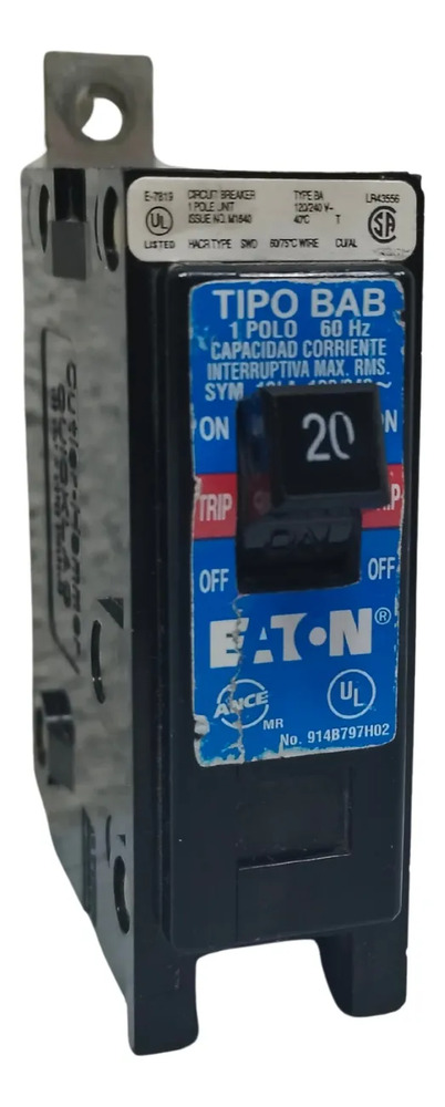 Eaton Bab1020 Interruptor Termomagnético Enchufable 1 Polo