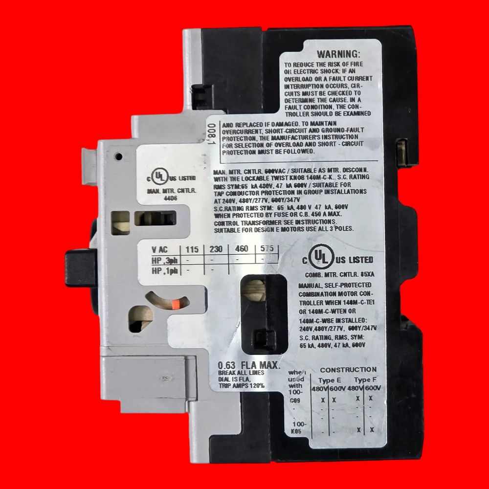 Allen-bradley 140m-c2e-a63 Guardamotor Termomagnético Ser C 50hz/60hz - Imagen 5