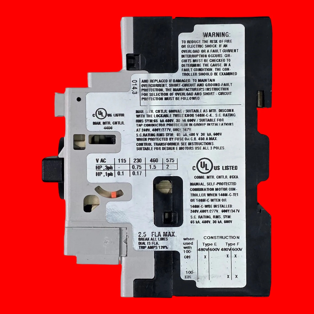 Allen-bradley 140m-c2e-b25 / 140m-c-afa10 Guardamotor Ser C 50/60 Hz - Imagen 3