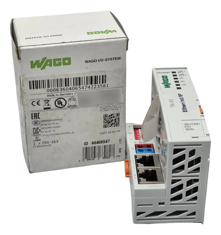 750-363 Wago Fieldbus Coupler Ethernet/ip Module 2-pts 24vdc