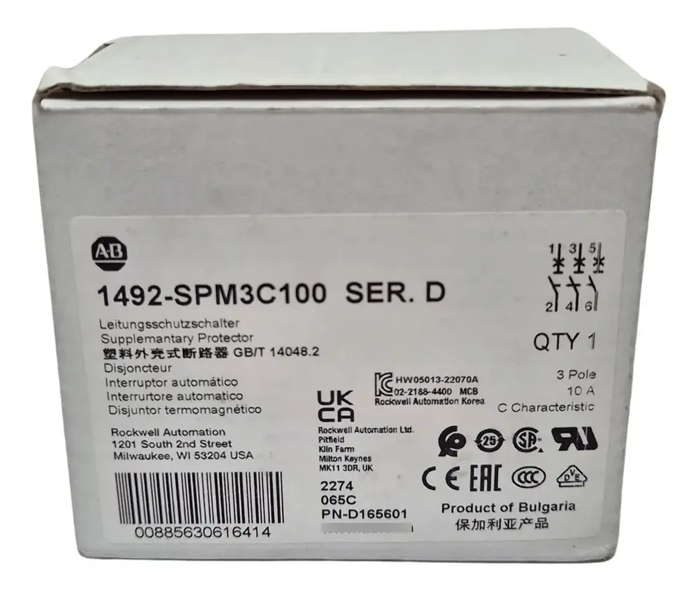 Allen Bradley 1492-spm3c100 Disyuntor 3 Polos