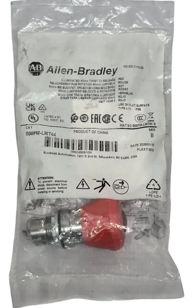 Paro De Emergencia Allen Bradley 800fm-lmt44 40mm