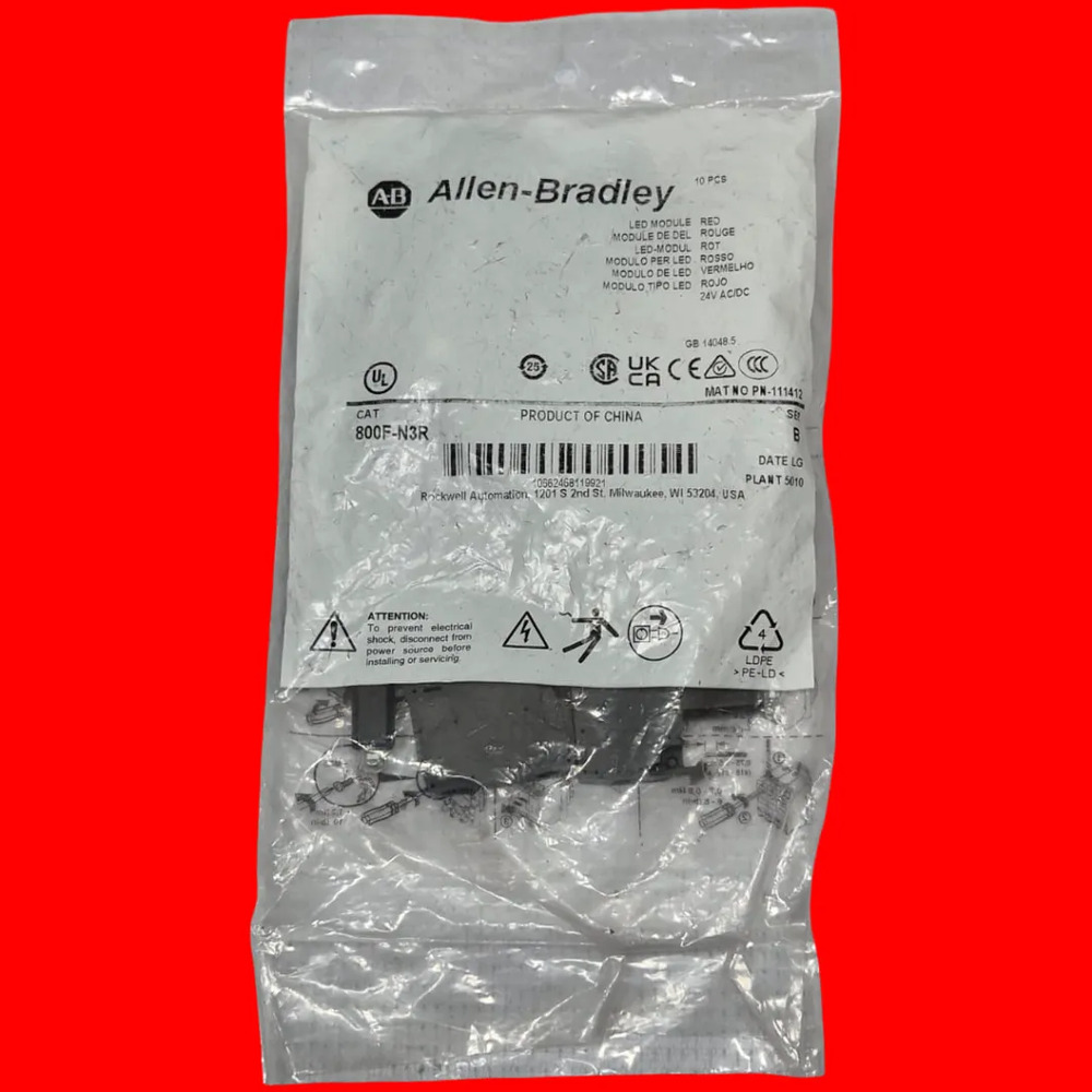 Modulo Luz Led Para Pulsadores Allen-bradley 800f-n3r 10 Pz - Imagen 2