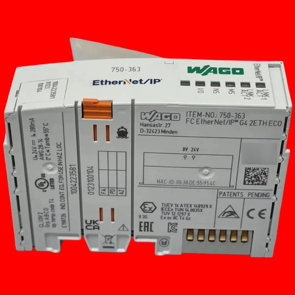 750-363 Wago Fieldbus Coupler Ethernet/ip Module 2-pts 24vdc - Imagen 3