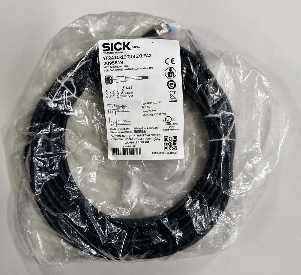 Sick Yf2a15-100ub5xleax Cable De Conexión Con Conector M12