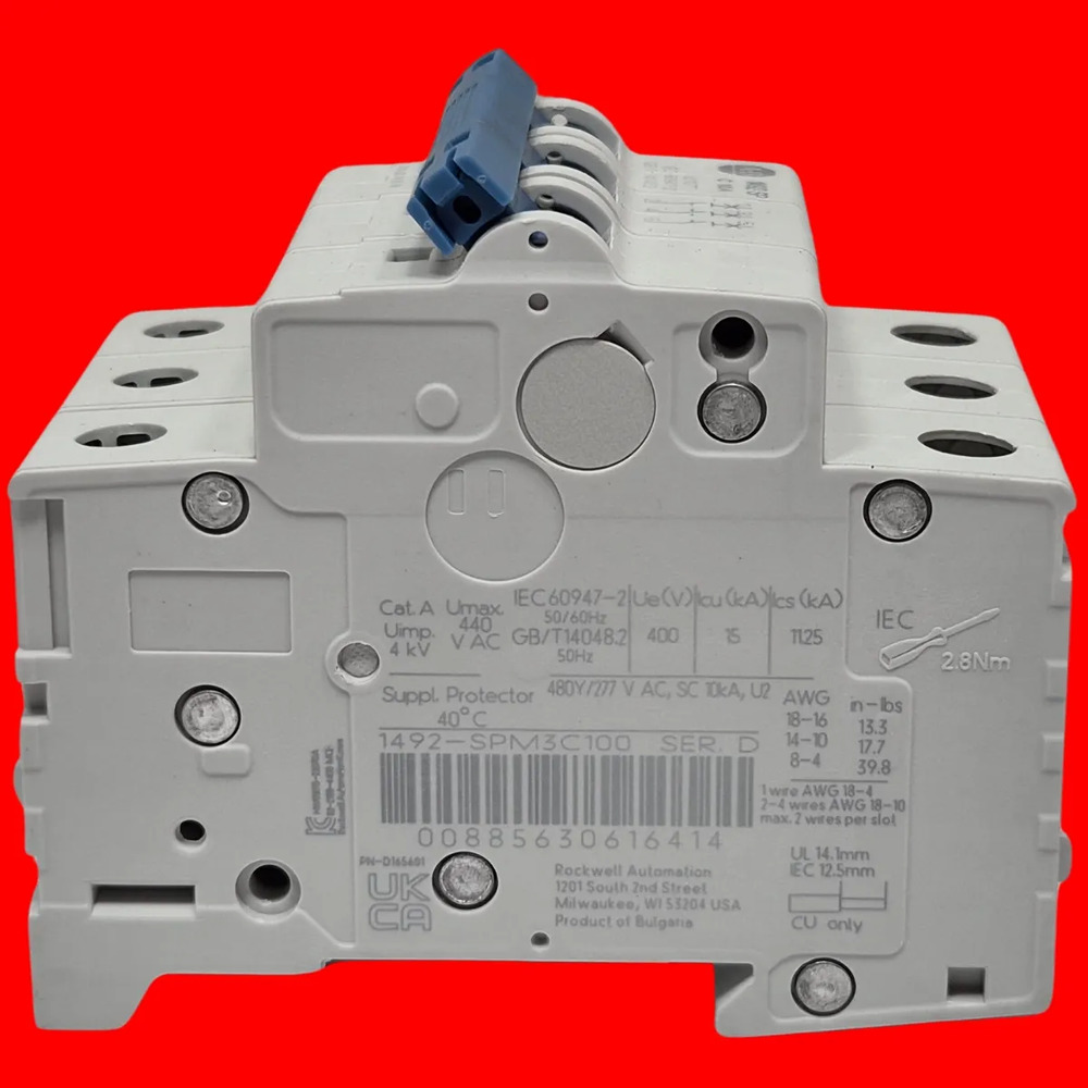 Allen Bradley 1492-spm3c100 Disyuntor 3 Polos - Imagen 4