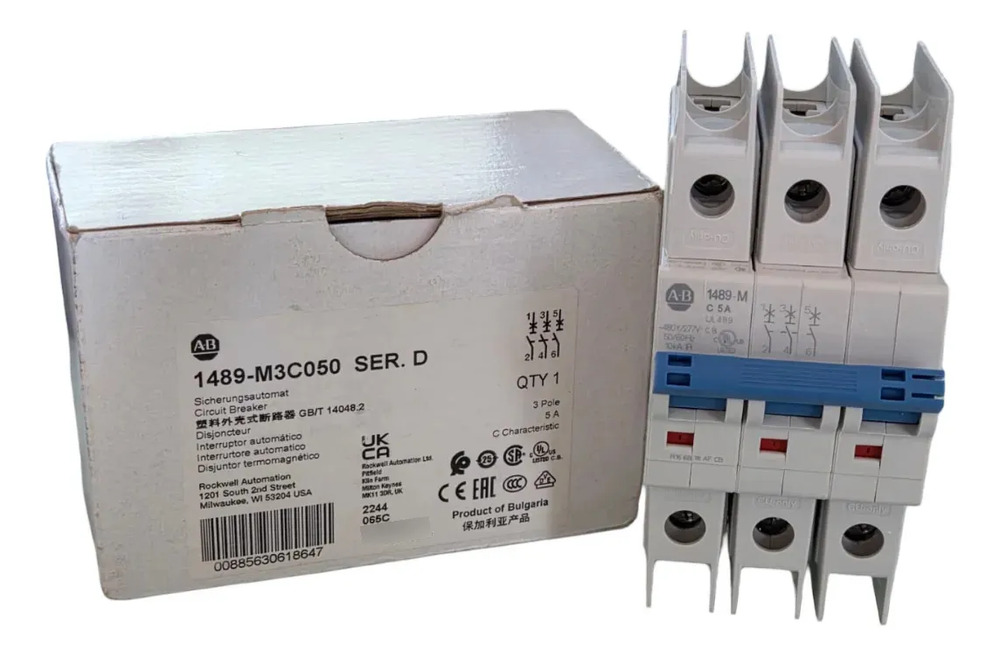 Allen Bradley 1489-m3c050 Mini Circuit Breaker 3 Pole
