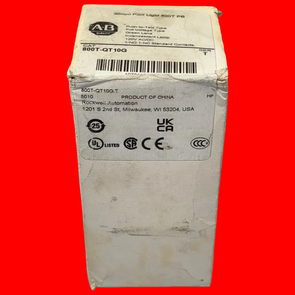 Allen Bradley 800t-qt10g Luz Piloto Pulsor 120 Vca Verde - Imagen 2