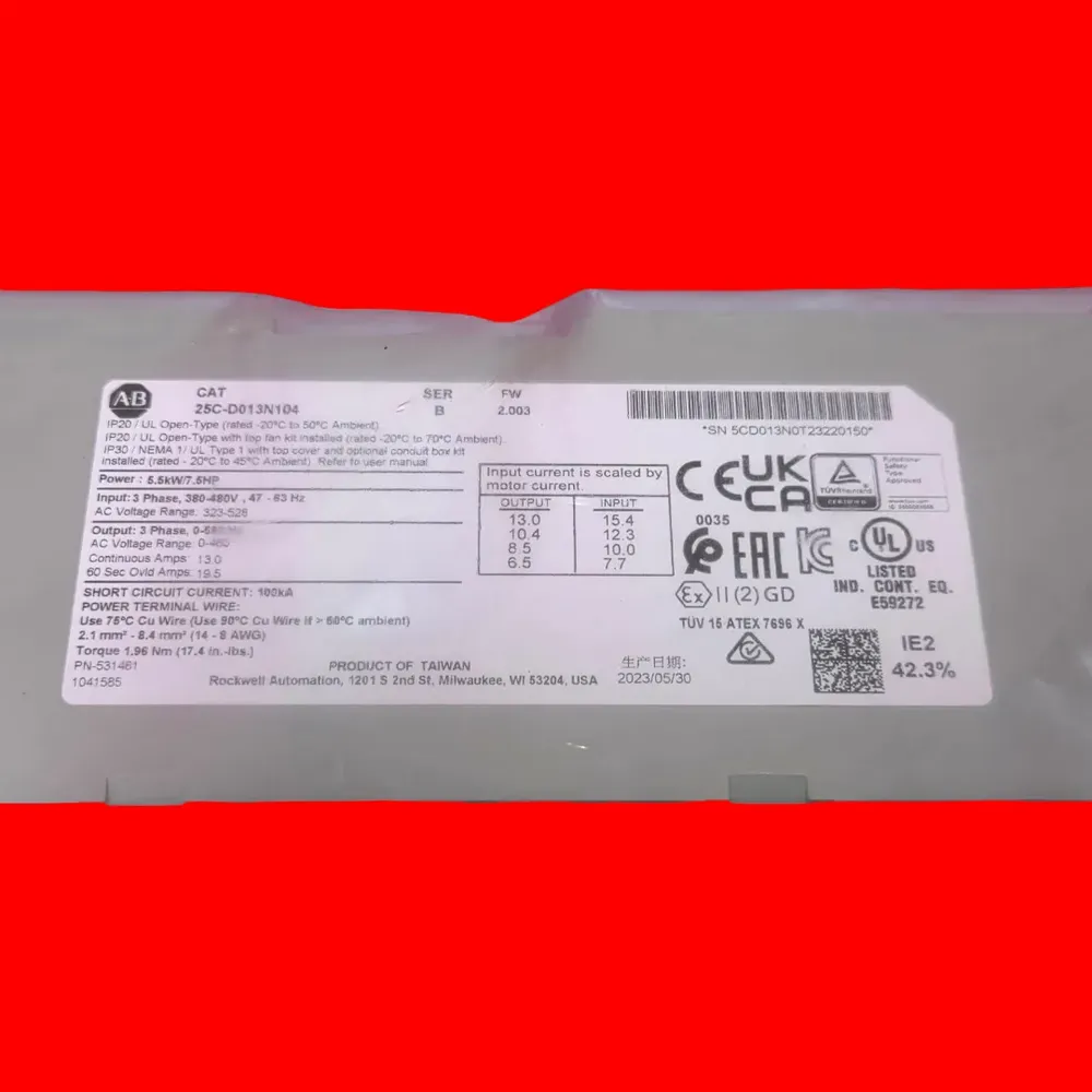 Allen Bradley 25c-d013n104 Drive Frequency Control Powerflex - Imagen 3