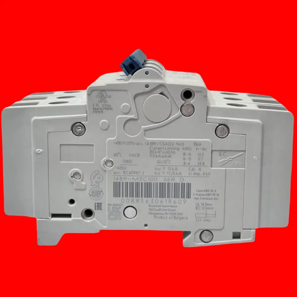 Pastilla Termomagnetica Allen Bradley 1489-m3c100 3 Polos 10 - Imagen 4