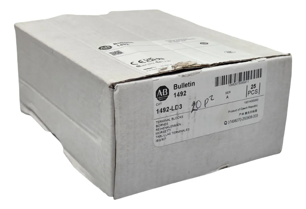 Allen-bradley 1492-ld3 Bloque Terminal De 20 Amp C/20 Piezas