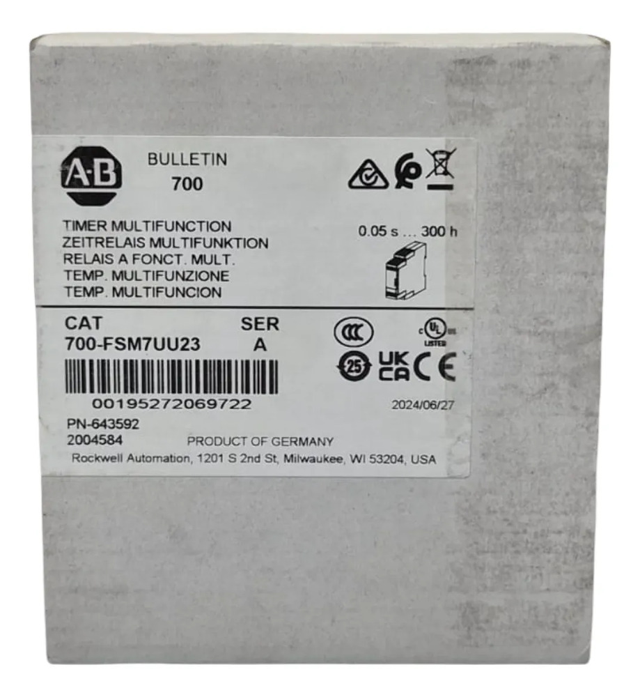 Allen Bradley 700-fsm7uu23 643592 Rele Temporizador