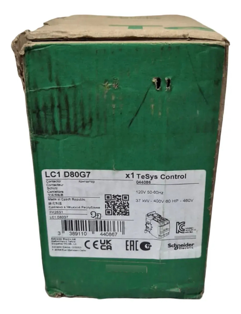Contactor Electromagnético Schneider Electric Lc1d80g7