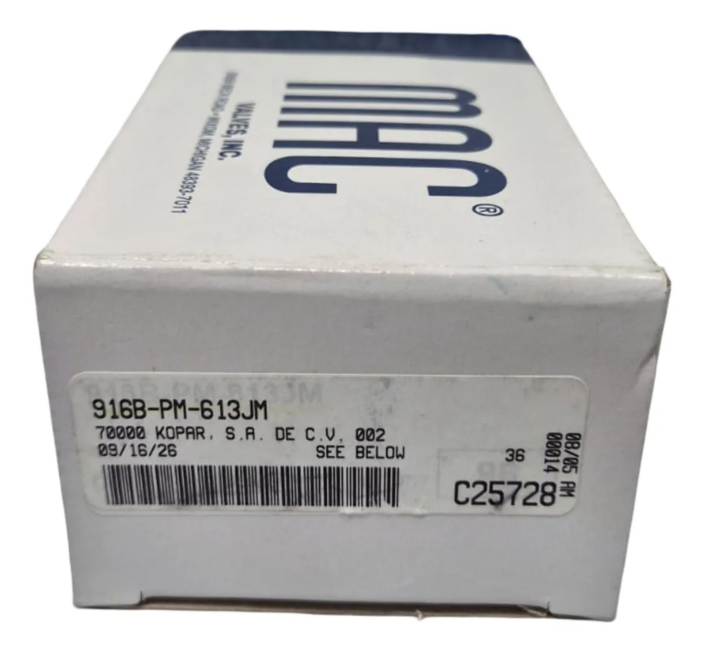 Válvula Solenoide Neumática Mac 916b-pm-613jm 4/2 24vdc