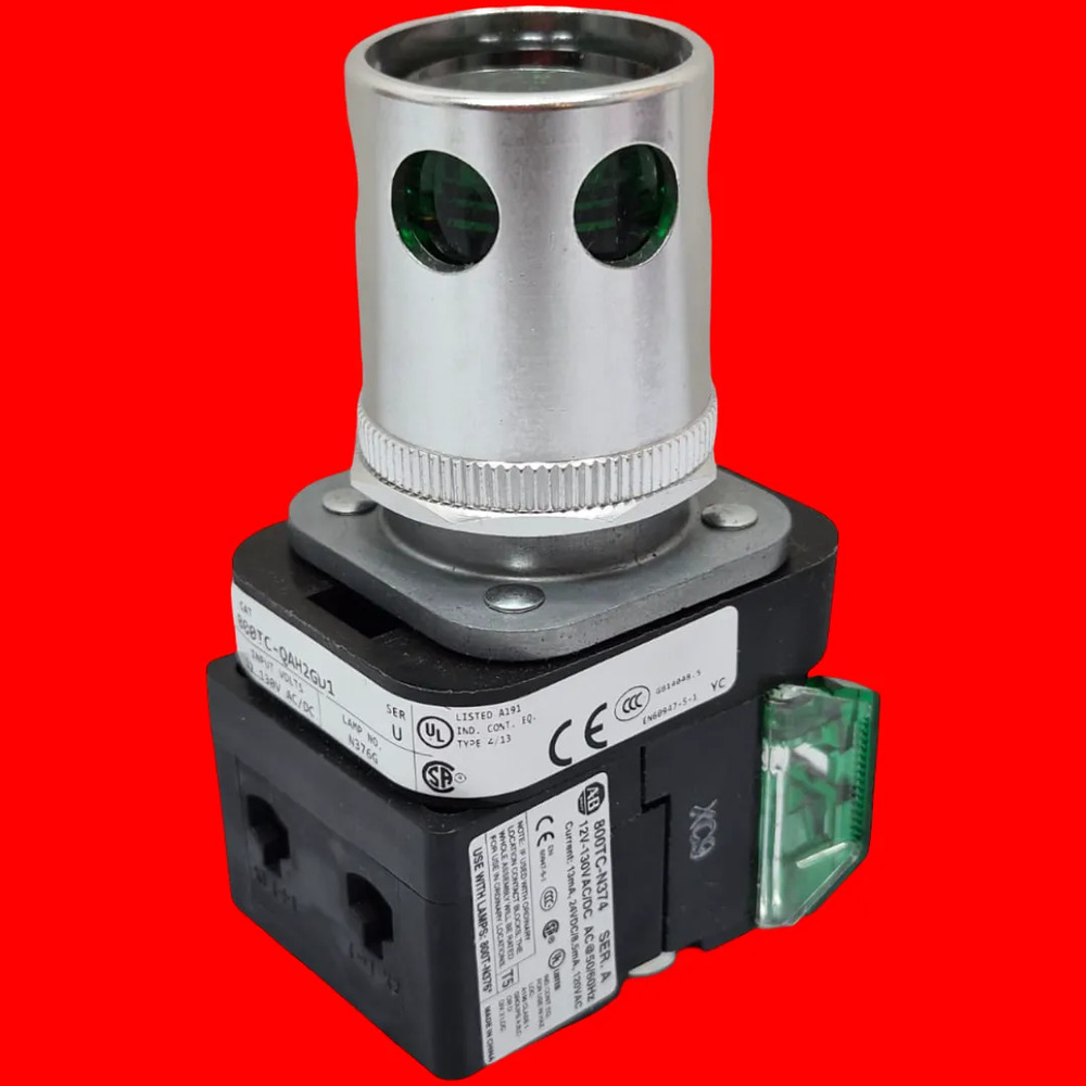 Boton Selector Luces 800tc-qah2gd1 Allen Bradley Verde - Imagen 5