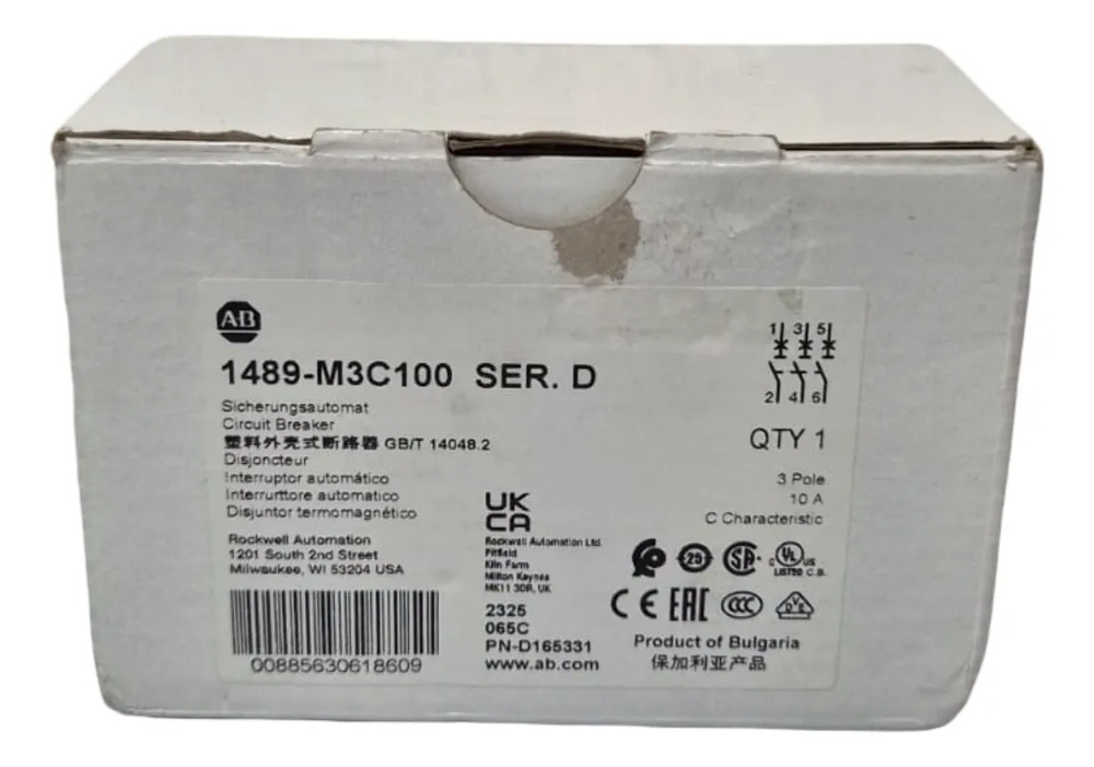 Pastilla Termomagnetica Allen Bradley 1489-m3c100 3 Polos 10